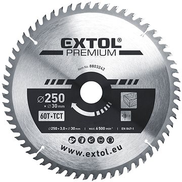 

EXTOL PREMIUM kotouč pilový, O 250x3,0x30mm, 60T, 8803242