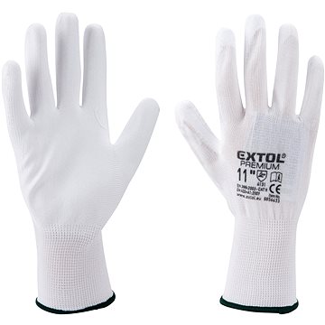 

EXTOL PREMIUM Rukavice z polyesteru polomáčené v PU, bílé, velikost 9"