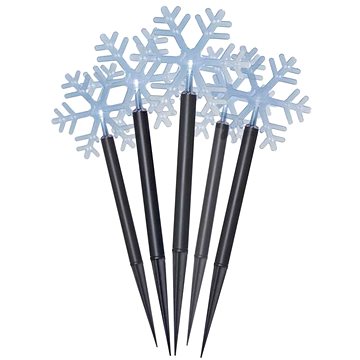 

EMOS LED vánoční zapichovací vločky, 30 cm, 3x AA, venkovní i vnitřní, studená bílá, časovač