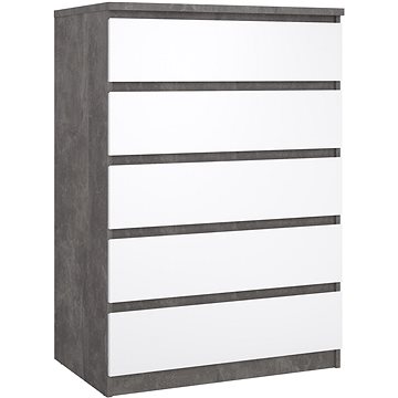 

FALCO Komoda SIMPLICITY 231 beton/bílý lesk