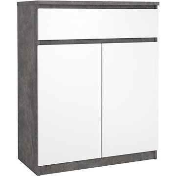 

FALCO Komoda SIMPLICITY 234 beton/bílý lesk