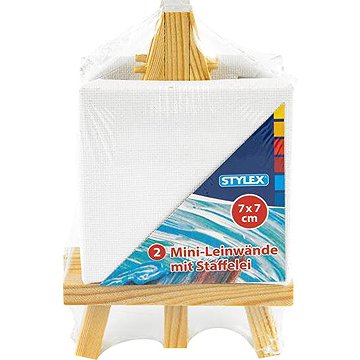 STYLEX Plátno s drevěným stojánkem - sada 2 ks, 7 × 7 cm, 28672