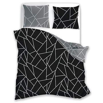 

FARO Bavlněný satén 140 × 200, 70 × 90, geometrické tvary černá/šedá 07