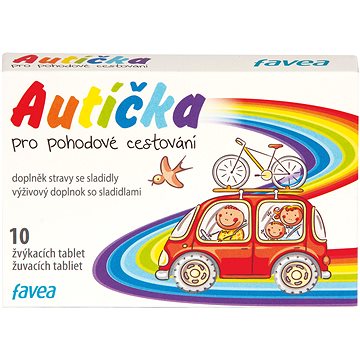 

Favea Autíčka pro pohodové cestování 10 žvýkacích tablet