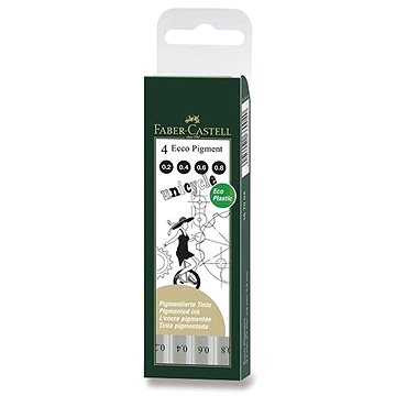 

FABER-CASTELL Ecco Pigment 0.2, 0.4, 0.6, 0.8 mm - sada 4 ks