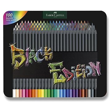 

FABER-CASTELL Black Edition v plechu, 100 barev