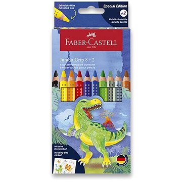FABER-CASTELL Grip JUMBO Dinosaurus, 10 barev