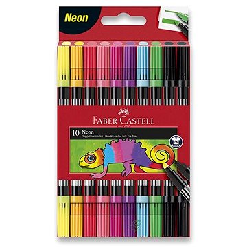 

FABER-CASTELL oboustranné, 10 barev, neonové
