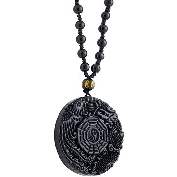 

Feng Shui Harmony Obsidiánový náhrdelník Drak a Fénix, Yin a Yang