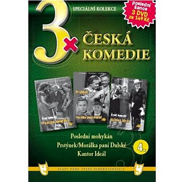 

3x Česká komedie 4: Poslední mohykán, Prstýnek + Morálka paní Dulské, Kantor Ideál /papírové pošetky