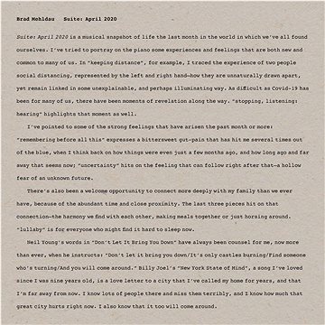 

Mehldau Brad: Suite: April 2020 - CD