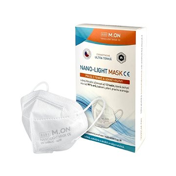 

NANO M.ON - NANO LIGHT MASK, nano rouška ve tvaru respirátoru (10 ks) bílá
