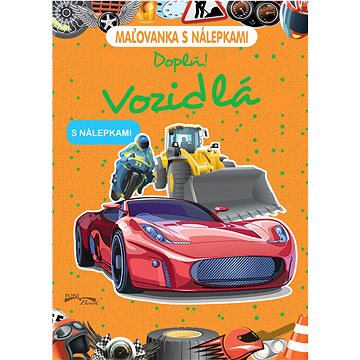 

Maľovanka s nálepkami Vozidlá: Doplň!