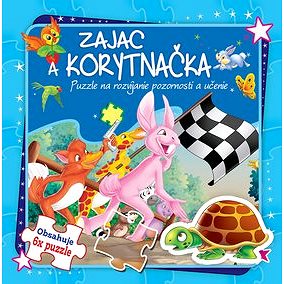 

Zajac a korytnačka Puzzle na rozvíjanie pozornosti a učenie: Obsahuje 6x puzzle