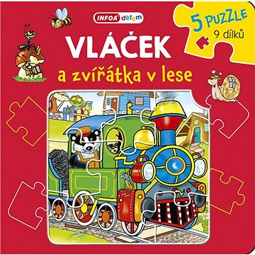 

Vláček a zvířátka v lese: 5 puzzle 9 dílků