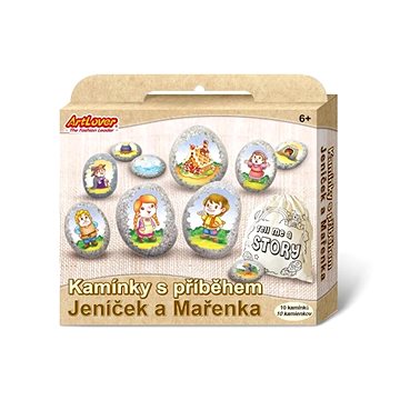 

Malování na kameny s příběhem Jeníček a Mařenka: kreativní sada v krabičce 19x16x4cm