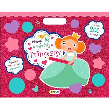 

Princezny maluj, lep a vyprávěj: Knížka pro malé výtvarníky, Více než 200 samolepek