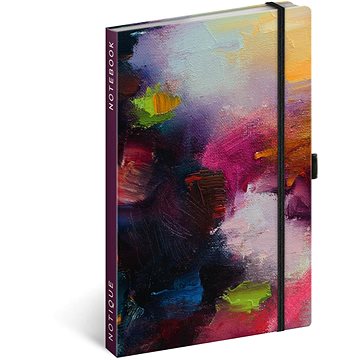 Notes Růžová malba, linkovaný, 13 × 21 c
