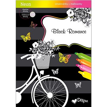 

Black Romance Neon: omalovánky, třpytivé detaily