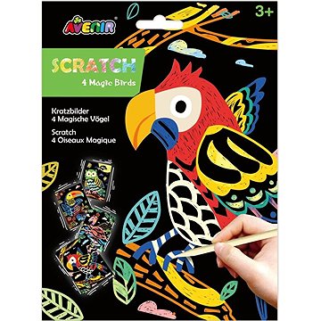 

Škrabací obrázky 4 ks Ptáci