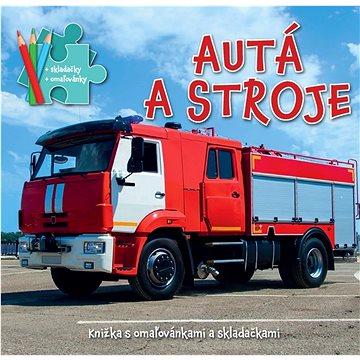

Autá a stroje: Knižka s omaľovánkami a skladačkami