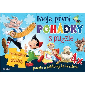 

Moje první pohádky s puzzle: 4x puzzle a šablony ke kreslení, Velké dílky pro malé prstíky