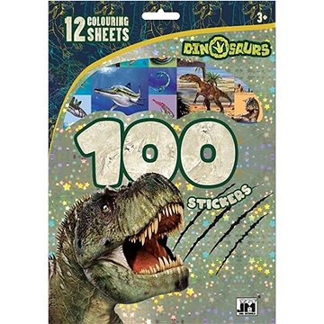 

100 samolepek s omalovánkovými listy Dinosauři