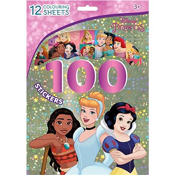 

100 samolepek s omalovánkovými listy Disney Princezny