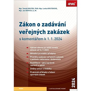 

Zákon o zadávání veřejných zakázek: s komentářem k 1. 1. 2024