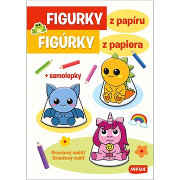 

Figurky z papíru/Figúrky z papiera: Oranžový sešit/zošit + samolepky