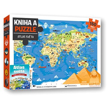 

Kniha a puzzle Atlas světa