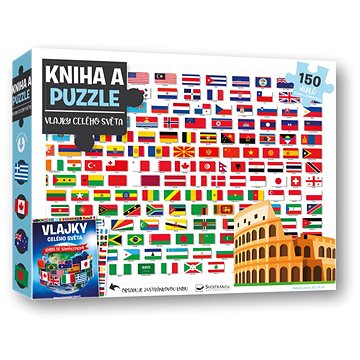

Kniha a puzzle Vlajky celého světa