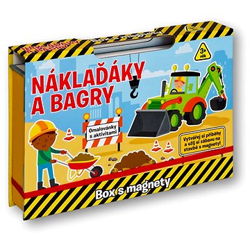 

Náklaďáky a bagry: Omalovánky s aktivitami