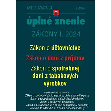 

Aktualizácia I/4 2024 – daňové a účtovné zákony