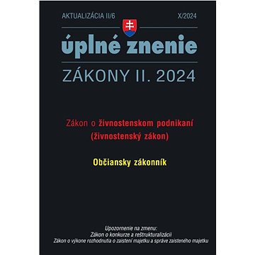

Aktualizácia II/6 2024 – Živnostenské podnikanie
