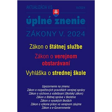 

Aktualizácia V/3 2024 – štátna služba, informačné technológie verejnej správy