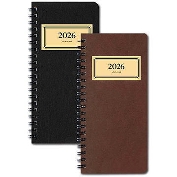 BOBO Diář měsíční na výšku retro, černý