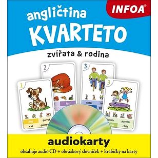 

Angličtina kvarteto Audiokarty: zvířata & rodina