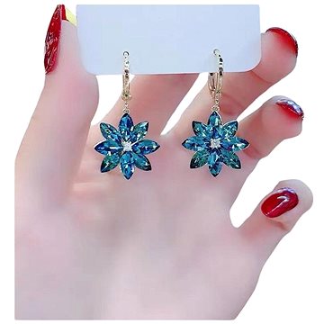 

Flor de Cristal Náušnice s krystaly Maia, modré