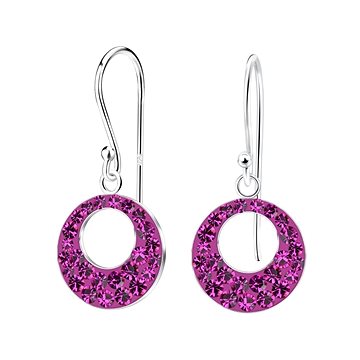 

Flor de Cristal Stříbrné kulaté křišťálové náušnice, fuchsiové (Ag925/1000, 13 g)