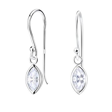 

Flor de Cristal Stříbrné náušnice s kubickými zirkony, 3 × 6 mm, bílé (Ag925/1000, 1 g)