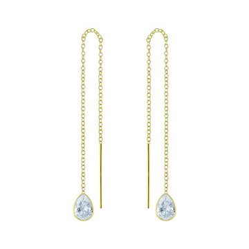 

Flor de Cristal Stříbrné náušnice s kostičkami zirkonů 4 × 6, bílé (Ag925/1000, 1 g)