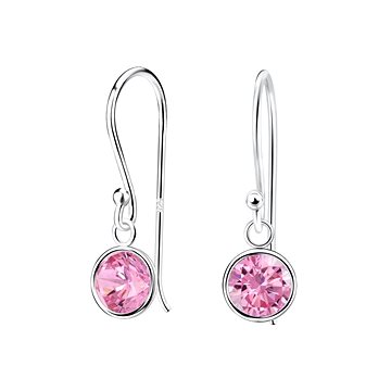 

Flor de Cristal Stříbrné náušnice s kulatými zirkony o průměru 6 mm, růžové (Ag925/1000, 1 g)