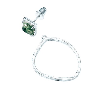 

Flor de Cristal Stříbrné náušnice Xenia s mechovým achátem (Ag925/1000, 19 g)