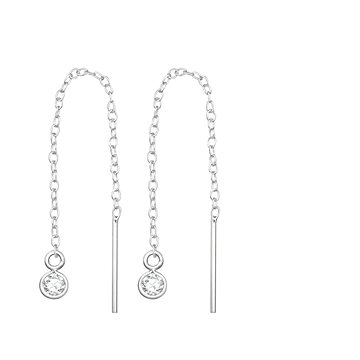 

Flor de Cristal Stříbrné řetízkové náušnice se zirkonem (Ag925/1000, 4 g)