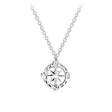 

Flor de Cristal Stříbrný náhrdelník s kompasem