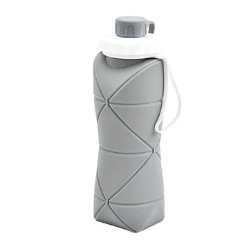 

Flamenco Mystique Přenosná láhev na vodu, 600 ml skládací s poutkem, šedá