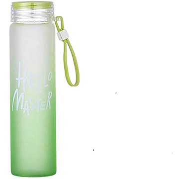 

Flamenco Mystique Přenosná láhev na vodu, 400 ml skleněná s poutkem, zelená