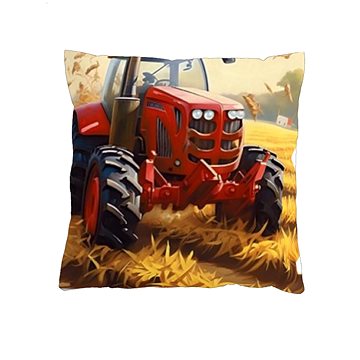 

4sleep Povlak na polštář 40 × 40 na zip velur - Traktor červený