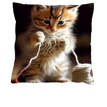 

4sleep Povlak na polštář 40 × 40 na zip velur - Koťátko